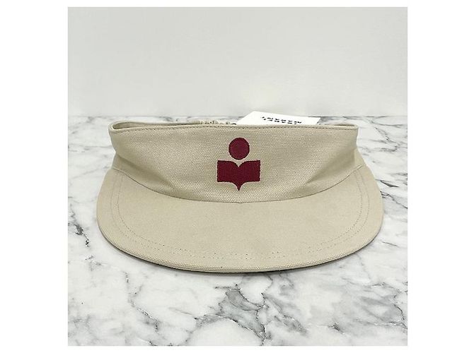 Isabel Marant Cappellino Visor Logo TYRY Ecru Rosso (ECRD) - vista 3