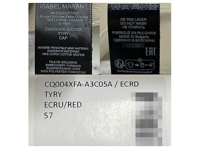 Isabel Marant Cappellino Visor Logo TYRY Ecru Rosso (ECRD) - vista 8