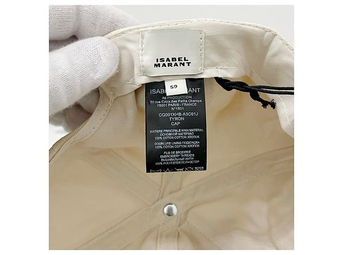 Isabel Marant Cappellino da baseball Tyrony Logo Ecru Timbro rosso: ECRD - vista 17