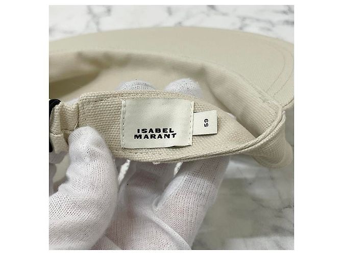 Isabel Marant Tyry Logo Visor Cap Ecru Rot - Ansicht 17