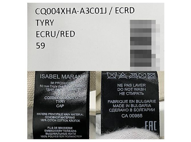 Isabel Marant Tyry Logo Visor Cap Ecru Rot - Ansicht 18
