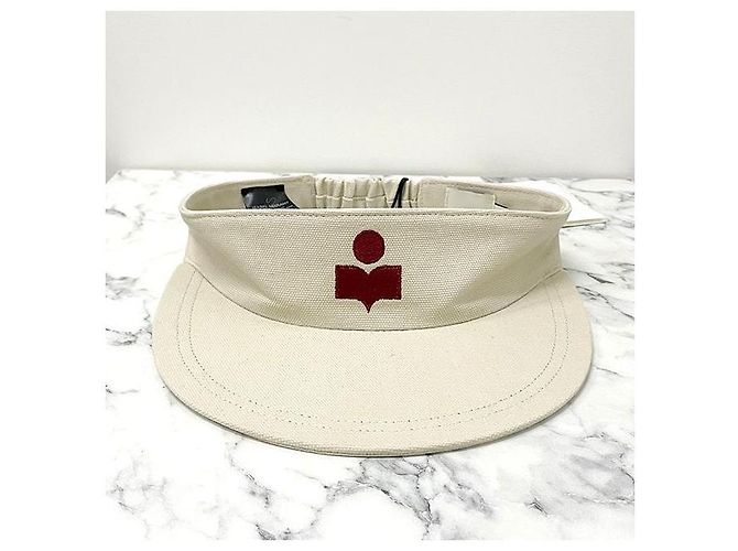Isabel Marant Tyry Logo Visor Cap Ecru Rot - Ansicht 2