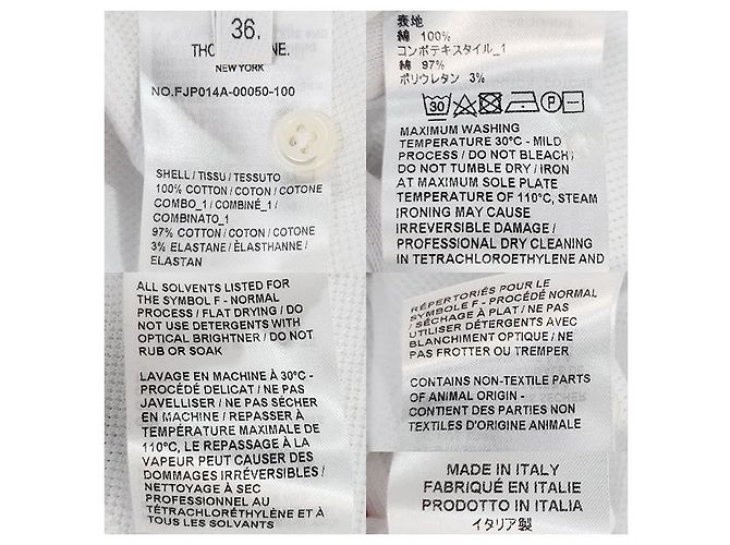 Thom Browne Polo Branco com Listras e Logo Clássico nas Costas - vista 19