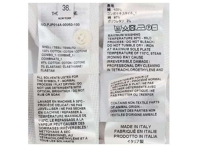 Thom Browne Polo Branco com Listras e Logo Clássico nas Costas - vista 8