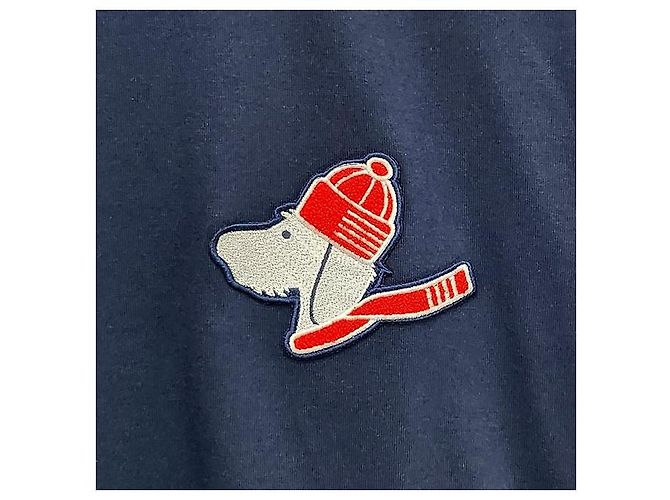 Thom Browne Hector Logo Kurzarm-T-Shirt Marineblau - Ansicht 3