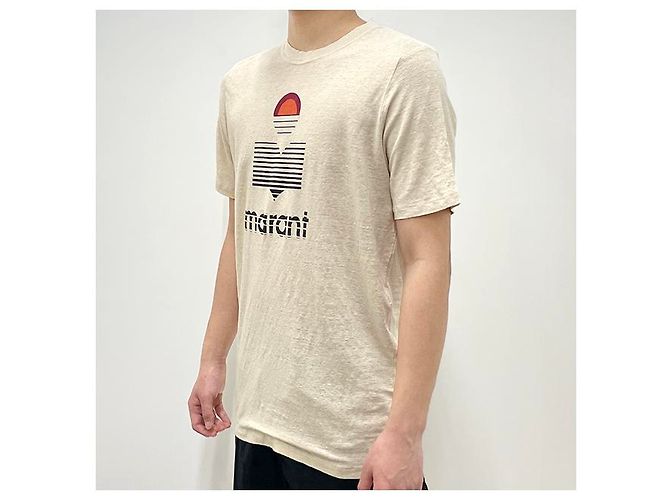 Isabel Marant KARMAN Logo T-Shirt mit kurzen Ärmeln Ecru Weiß - Ansicht 10