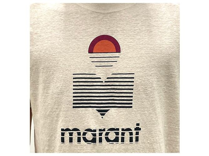 Isabel Marant KARMAN Logo T-Shirt mit kurzen Ärmeln Ecru Weiß - Ansicht 13