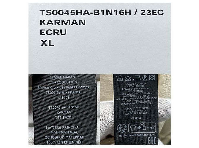 Isabel Marant KARMAN Logo T-Shirt mit kurzen Ärmeln Ecru Weiß - Ansicht 14