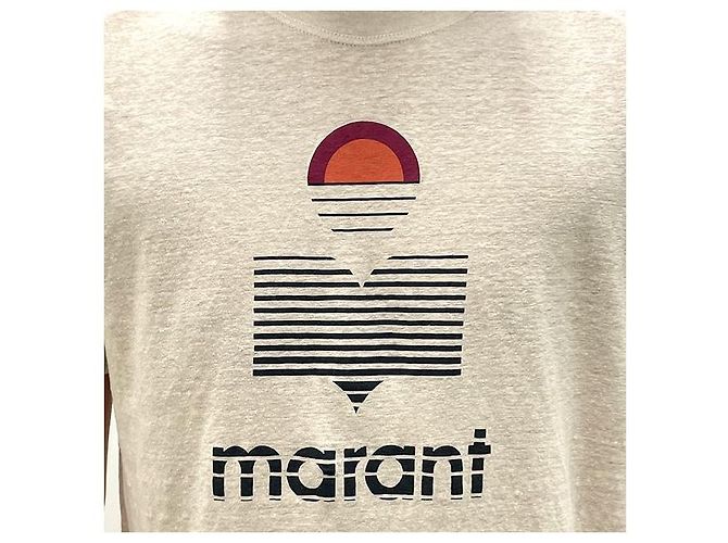 Isabel Marant KARMAN Logo T-Shirt mit kurzen Ärmeln Ecru Weiß - Ansicht 5