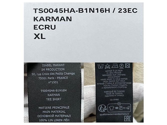 Isabel Marant KARMAN Logo T-Shirt mit kurzen Ärmeln Ecru Weiß - Ansicht 6