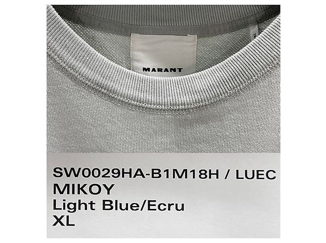 Isabel Marant MIKOY Samt-Logo-Sweatshirt Hellblau Ecru LUEC - Ansicht 15