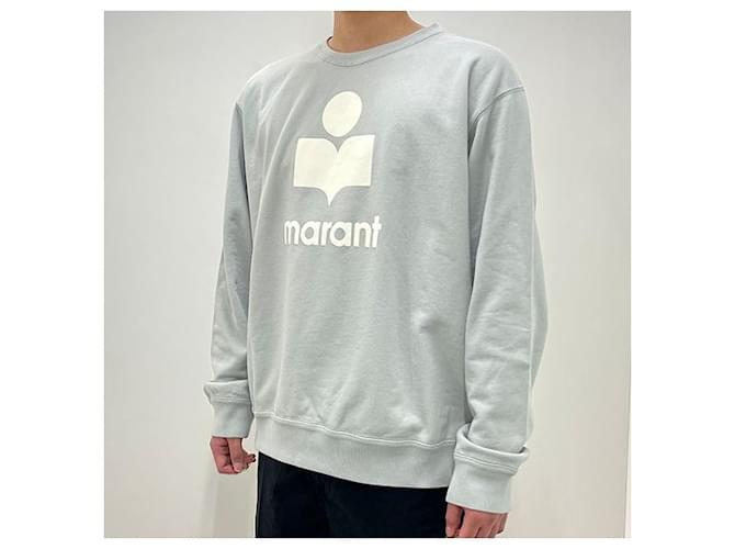 Isabel Marant MIKOY Samt-Logo-Sweatshirt Hellblau Ecru LUEC - Ansicht 2