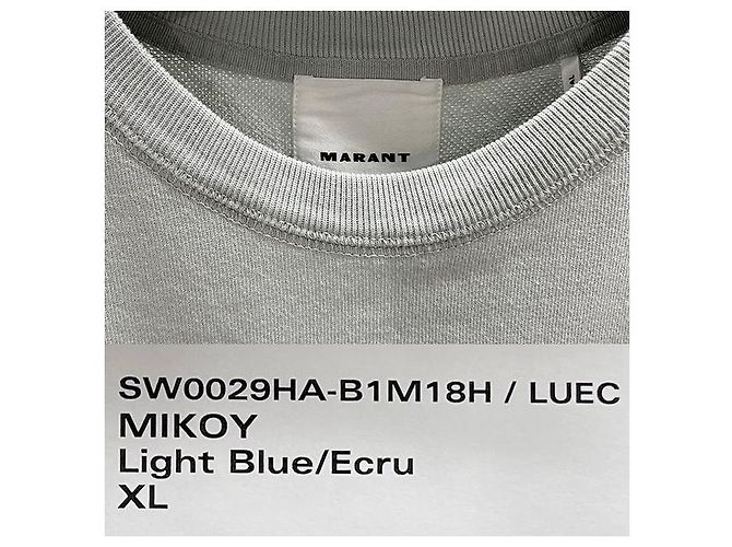 Isabel Marant MIKOY Samt-Logo-Sweatshirt Hellblau Ecru LUEC - Ansicht 6