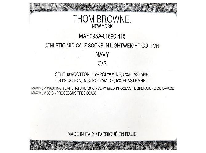 Thom Browne Three Stripe Tab Diagonal Socks Navy Blue - view 18