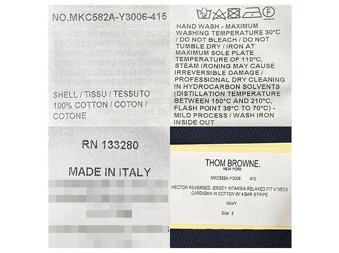 Thom Browne Hector Cardigan mit diagonalen Streifen, lockere Passform, marineblau - Ansicht 23