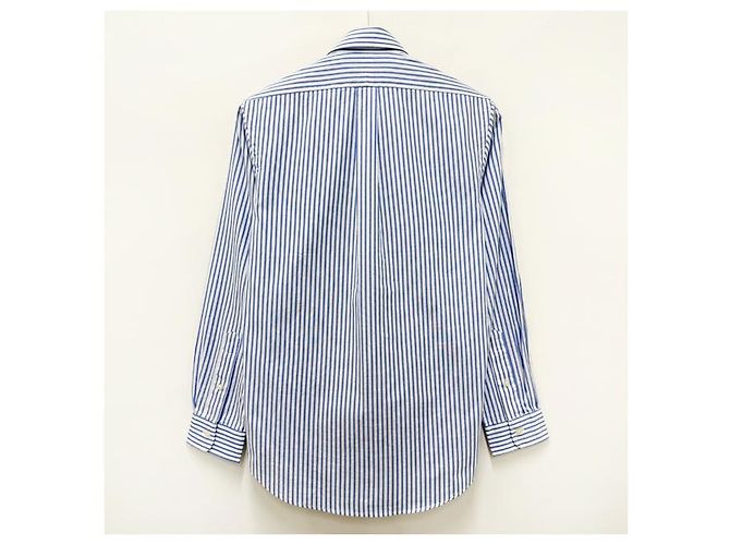 Camicia a righe blu e bianca con logo ricamato di pony Polo Ralph Lauren - vista 14