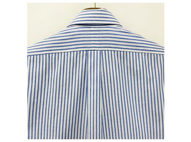 Camicia a righe blu e bianca con logo ricamato di pony Polo Ralph Lauren - vista 19