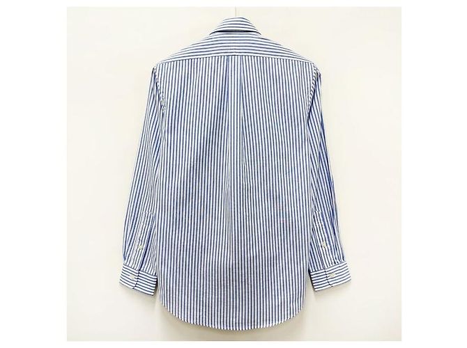 Camicia a righe blu e bianca con logo ricamato di pony Polo Ralph Lauren - vista 2