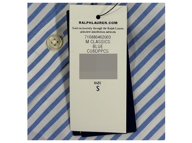 Camicia a righe blu e bianca con logo ricamato di pony Polo Ralph Lauren - vista 22