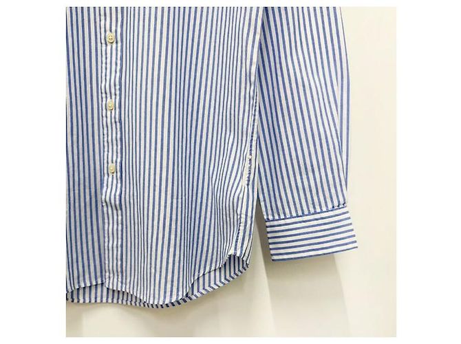 Camicia a righe blu e bianca con logo ricamato di pony Polo Ralph Lauren - vista 6