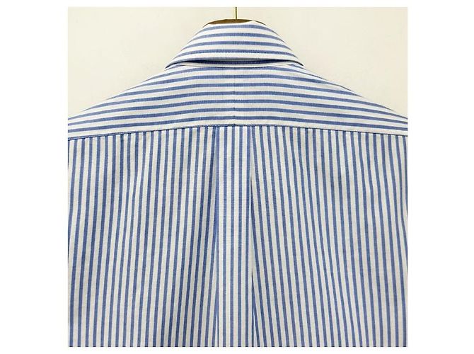 Camicia a righe blu e bianca con logo ricamato di pony Polo Ralph Lauren - vista 7