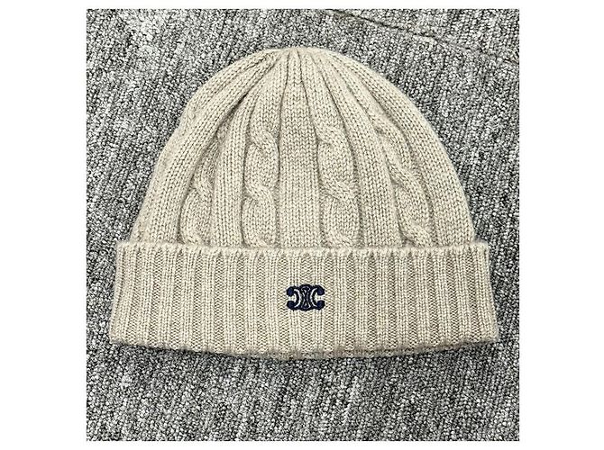 Céline Cashmere-Mütze mit gesticktem Triomphe-Logo Hellgrau Braun - Ansicht 10