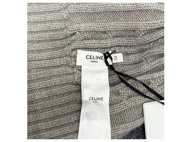 Céline Cashmere-Mütze mit gesticktem Triomphe-Logo Hellgrau Braun - Ansicht 13