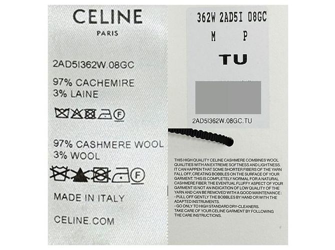 Céline Cashmere-Mütze mit gesticktem Triomphe-Logo Hellgrau Braun - Ansicht 6