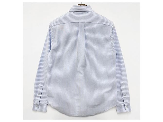 Camicia a righe con logo ricamato di pony Polo Ralph Lauren blu e bianco - vista 11