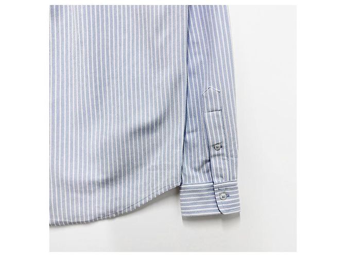 Camicia a righe con logo ricamato di pony Polo Ralph Lauren blu e bianco - vista 14