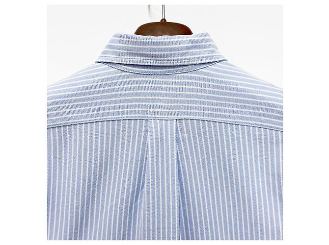 Camicia a righe con logo ricamato di pony Polo Ralph Lauren blu e bianco - vista 15