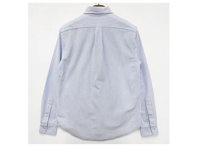 Camicia a righe con logo ricamato di pony Polo Ralph Lauren blu e bianco - vista 2