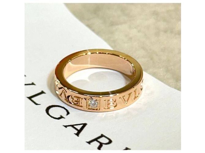 Bulgari Anello BB in diamante oro rosa - vista 2