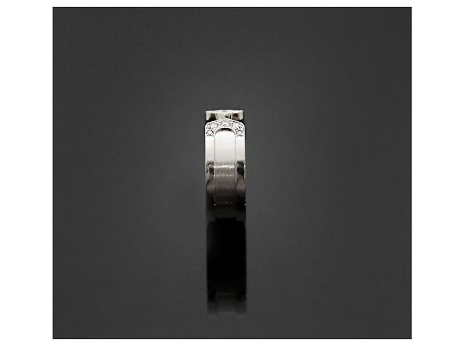 Cartier Anello Doppio in Oro Bianco con Diamante - vista 3