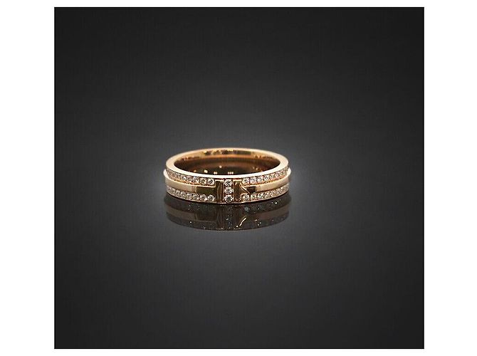 Tiffany & Co Schmale Ring aus Roségold mit Voll-Pavé-Diamanten Größe Pink - Ansicht 4