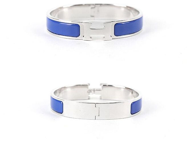 Hermès Click Stahl PM Blau Silber - Ansicht 4