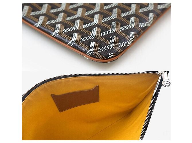 Goyard Clutch Senna MGM Nero Tan Marrone - vista 7