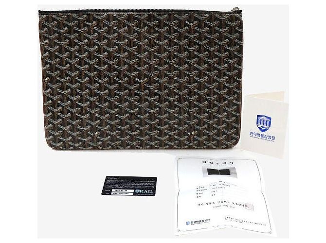 Goyard Clutch Senna MGM Nero Tan Marrone - vista 8