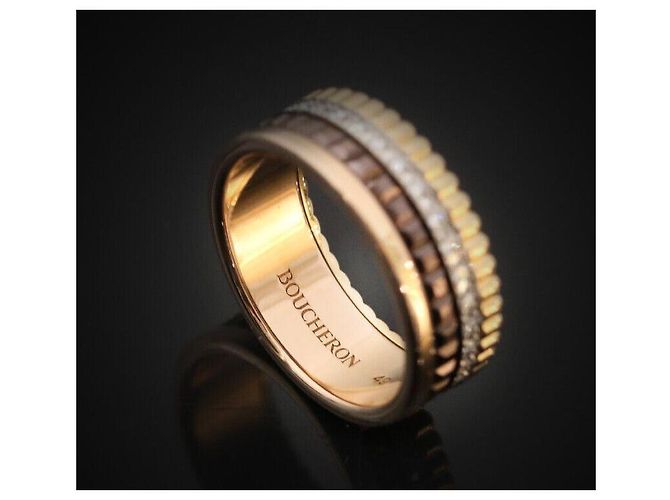 Boucheron Anillo Quattro Clásico Pequeño Oro Rosa Diamante - vista 5