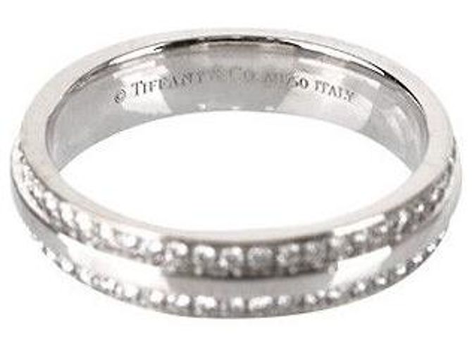 Tiffany & Co Schmale Ring aus Weißgold mit Vollpave-Diamanten Größe - Ansicht 5