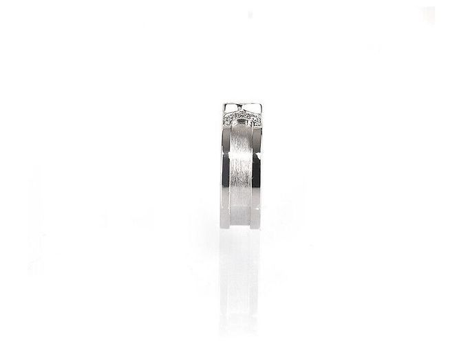 Cartier Doppelring aus Weißgold mit Diamant Größe - Ansicht 3