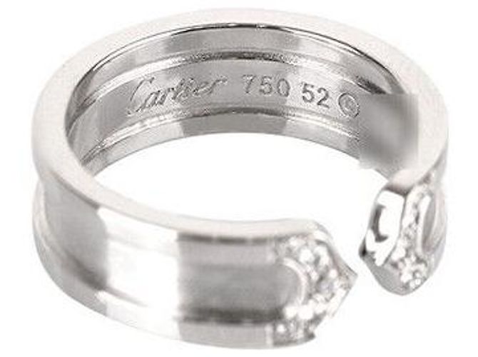 Cartier Doppelring aus Weißgold mit Diamant Größe - Ansicht 5