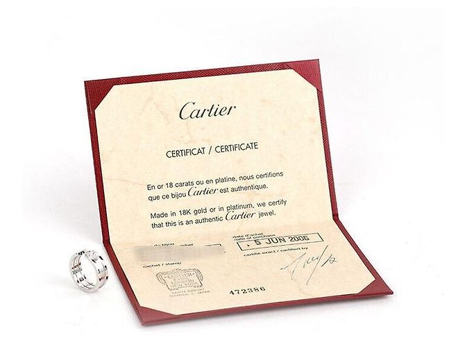 Cartier Doppelring aus Weißgold mit Diamant Größe - Ansicht 6