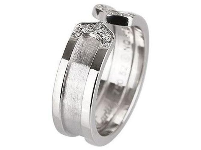 Cartier Doppelring aus Weißgold mit Diamant Größe - Ansicht 7