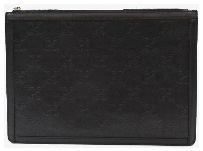 Gucci Clutch GG in rilievo nero - vista 3