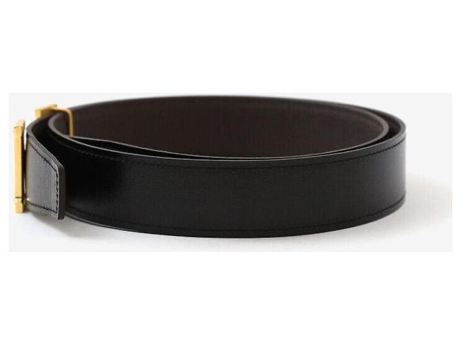 Hermès Reversible Belt with Gold Hardware Black Chocolate - view 2