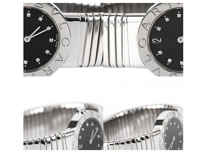 Bulgari Tubogas Stahl Schwarzer Diamant - Ansicht 6