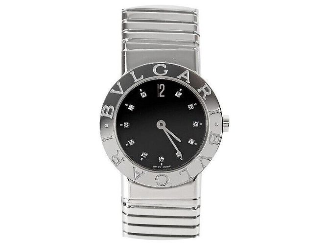 Bulgari Tubogas Stahl Schwarzer Diamant - Ansicht 7