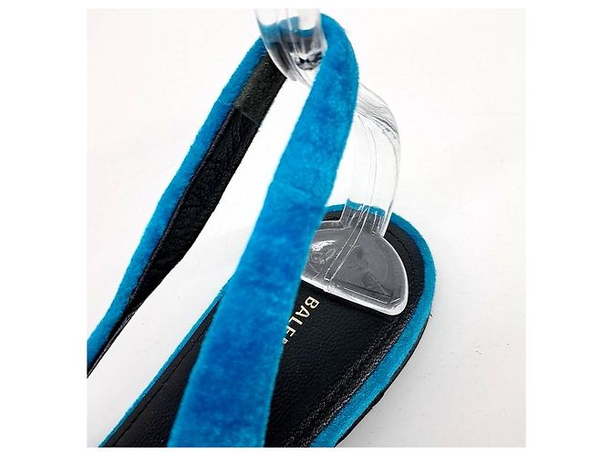 Balenciaga Samt-Flats Slingbacks Blau - Ansicht 6