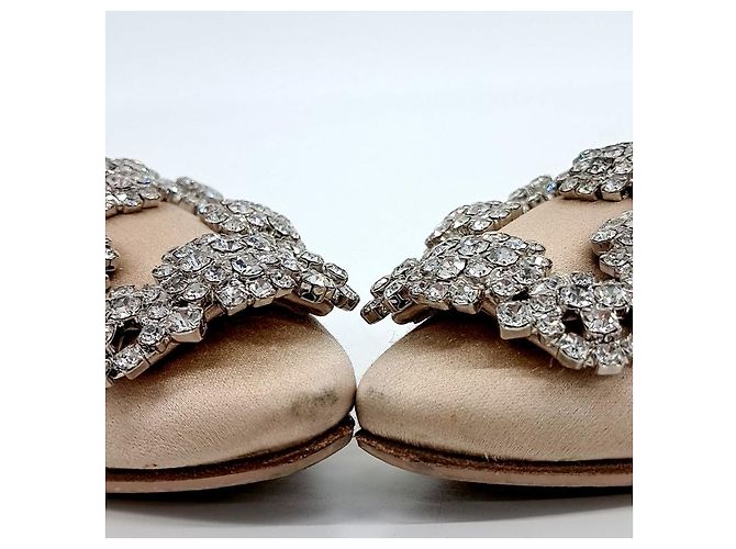 Ballerine in satin Manolo Blahnik Marrone - vista 2